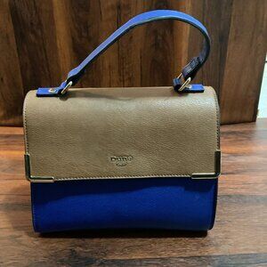 Dune London Satchel Women Bag Blue Brown Structured Top Handle